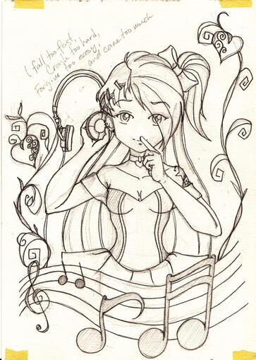 CaiHong's OC pencil lineart